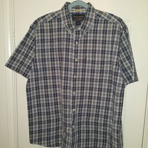 Abercrombie Fitch Checkered Short Sleeve Button Down Shirt Men's sz Large.